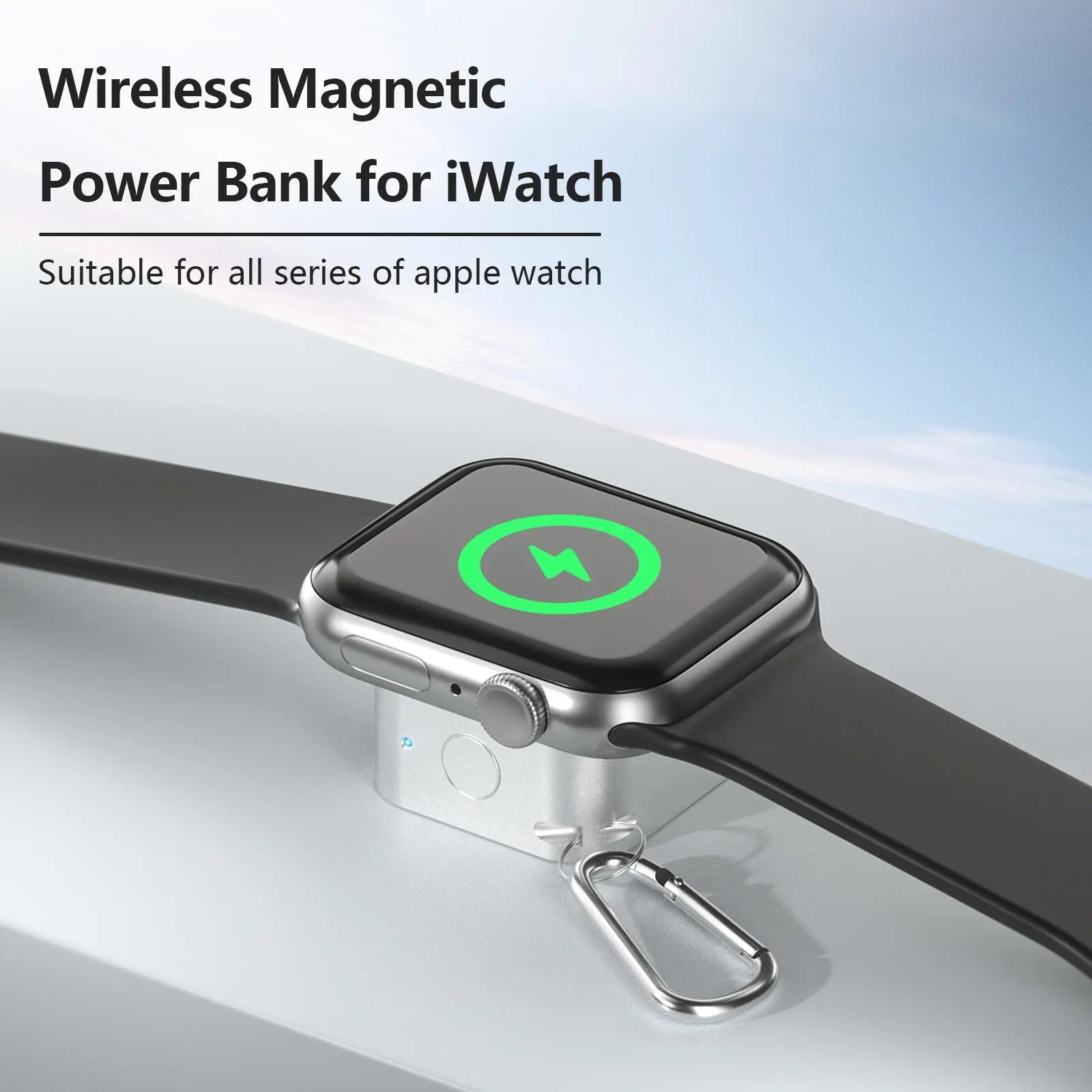 Wireless Charging Power Bank for Apple Watch - Compact Portable Design with 2.5W Quick Charge and Travel-Friendly Features