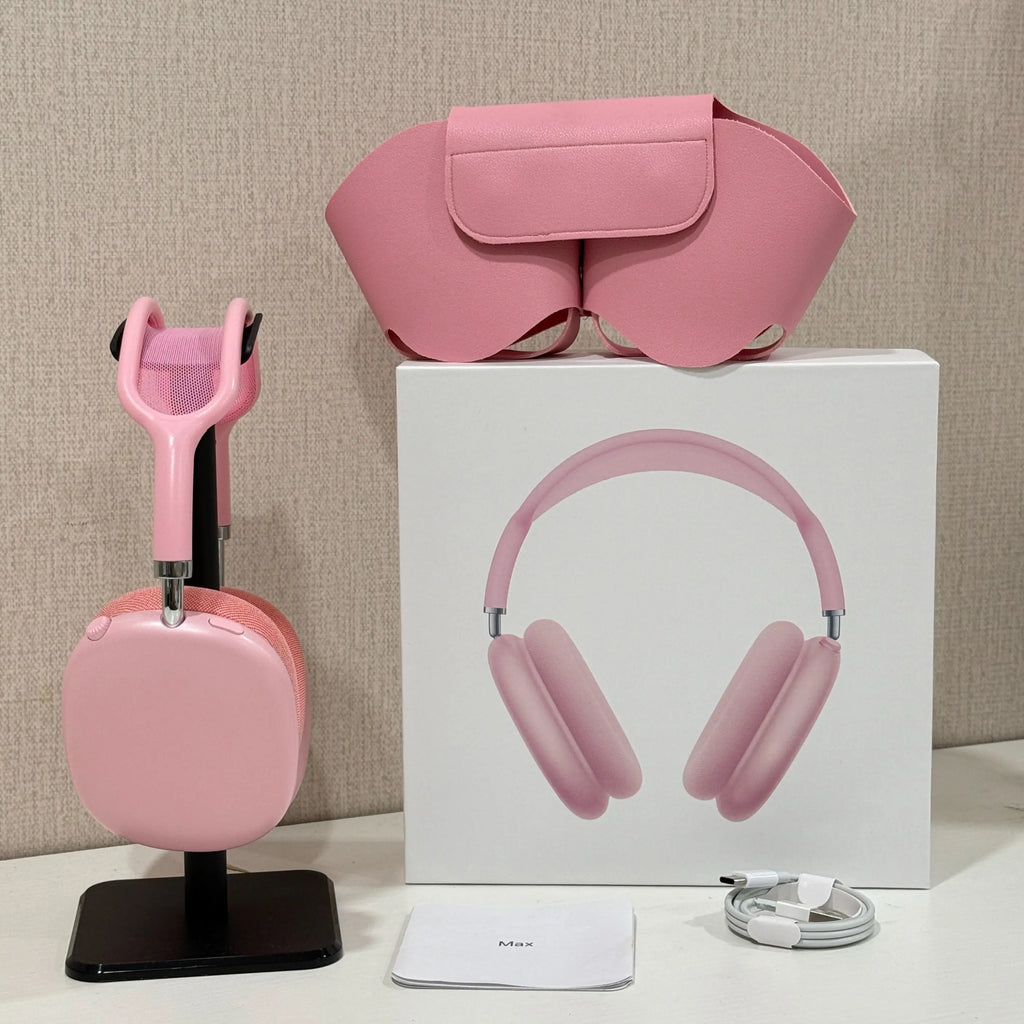 Premium MAXPRO5 Over-Ear Bluetooth Headphones with Magnetic Detachable Ear Cups, Luxurious Comfort Fit, Hi-Fi Audio Quality, Noise Isolation, Complete Kit with Protective Leather Case and Type-C Charging Cable, Stylish Headset for Travel and Vlogging