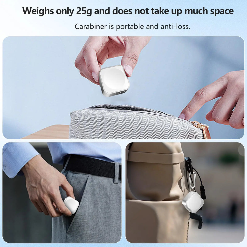 Wireless Charging Power Bank for Apple Watch - Compact Portable Design with 2.5W Quick Charge and Travel-Friendly Features