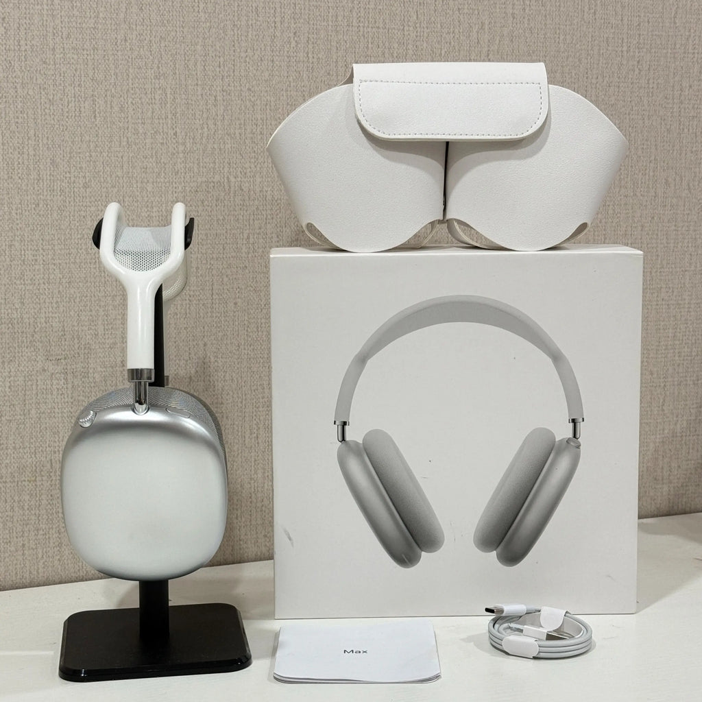 Premium MAXPRO5 Over-Ear Bluetooth Headphones with Magnetic Detachable Ear Cups, Luxurious Comfort Fit, Hi-Fi Audio Quality, Noise Isolation, Complete Kit with Protective Leather Case and Type-C Charging Cable, Stylish Headset for Travel and Vlogging