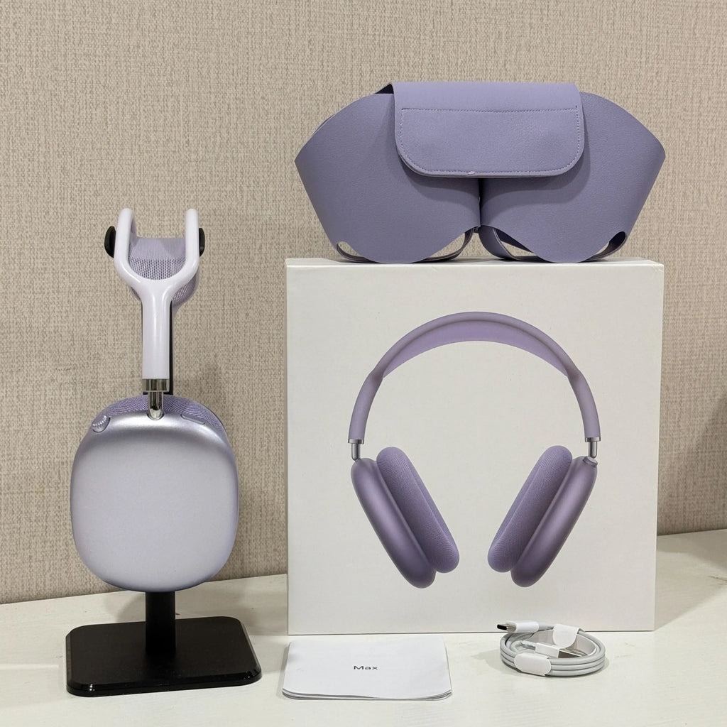 Premium MAXPRO5 Over-Ear Bluetooth Headphones with Magnetic Detachable Ear Cups, Luxurious Comfort Fit, Hi-Fi Audio Quality, Noise Isolation, Complete Kit with Protective Leather Case and Type-C Charging Cable, Stylish Headset for Travel and Vlogging