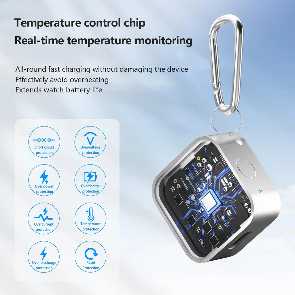 Wireless Charging Power Bank for Apple Watch - Compact Portable Design with 2.5W Quick Charge and Travel-Friendly Features
