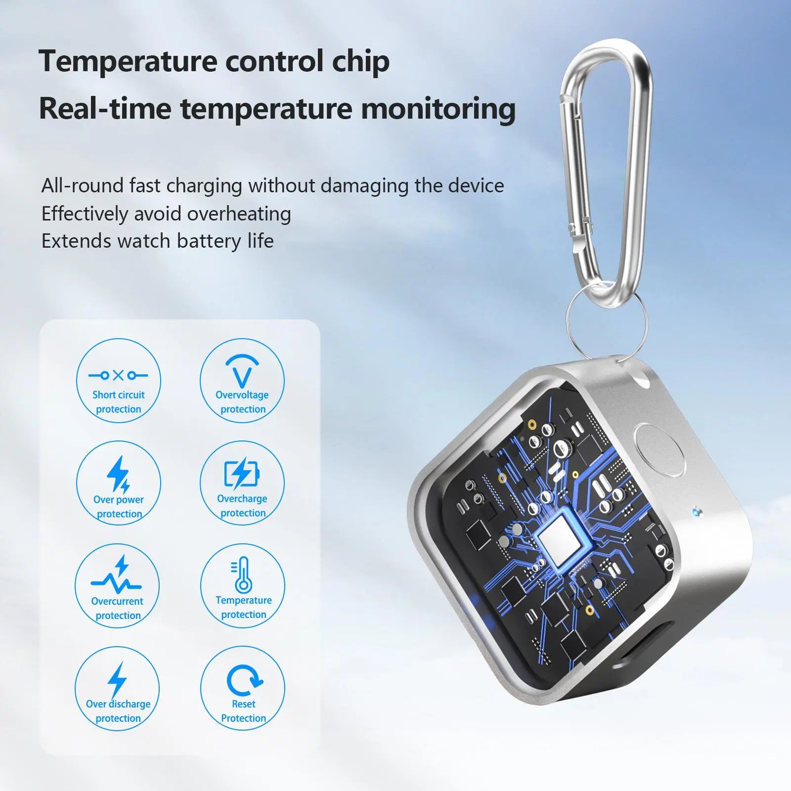 Wireless Charging Power Bank for Apple Watch - Compact Portable Design with 2.5W Quick Charge and Travel-Friendly Features