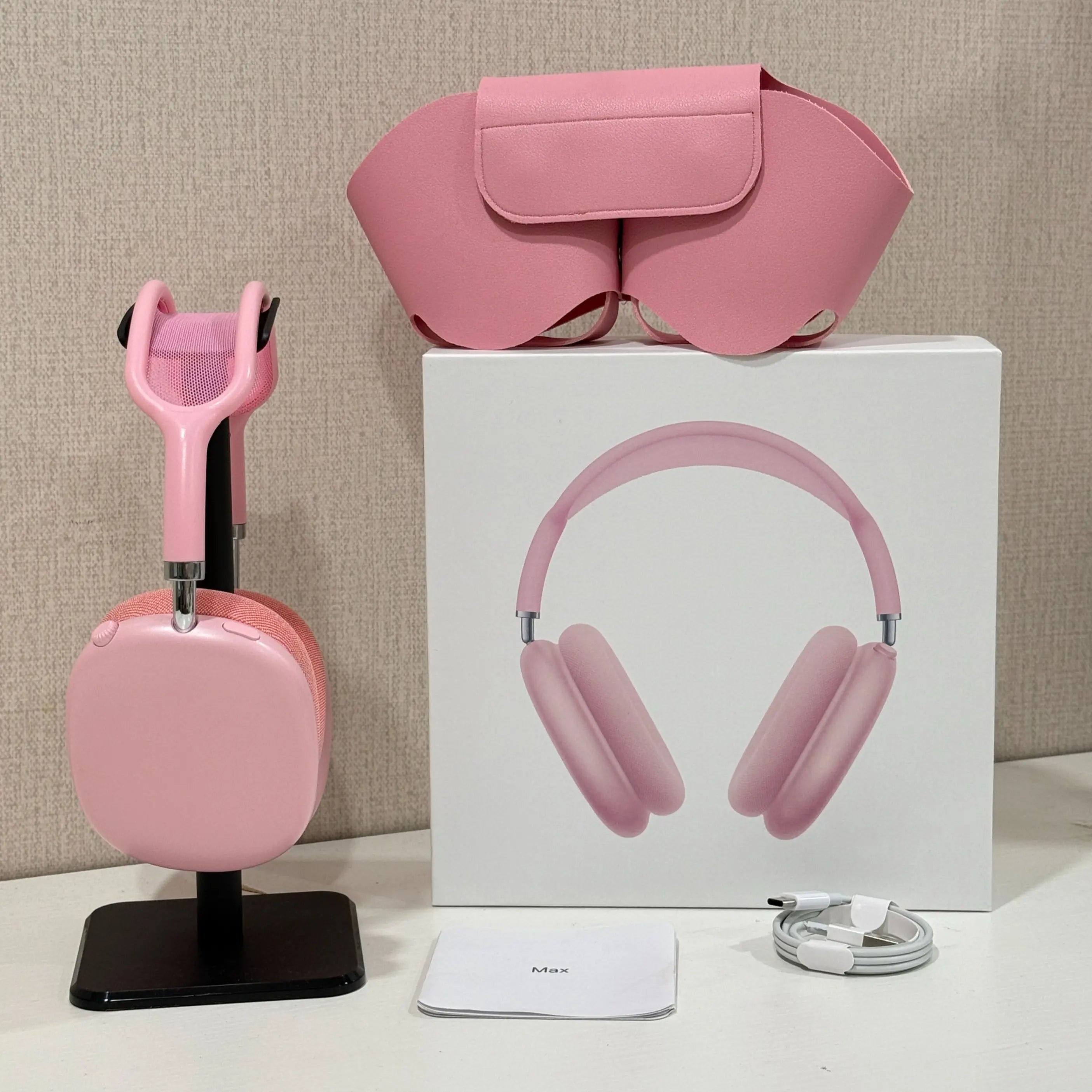 Premium MAXPRO5 Over-Ear Bluetooth Headphones with Magnetic Detachable Ear Cups, Luxurious Comfort Fit, Hi-Fi Audio Quality, Noise Isolation, Complete Kit with Protective Leather Case and Type-C Charging Cable, Stylish Headset for Travel and Vlogging