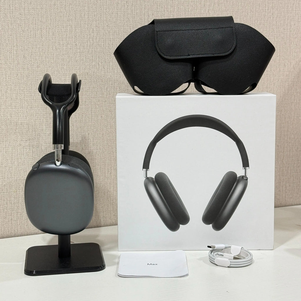 Premium MAXPRO5 Over-Ear Bluetooth Headphones with Magnetic Detachable Ear Cups, Luxurious Comfort Fit, Hi-Fi Audio Quality, Noise Isolation, Complete Kit with Protective Leather Case and Type-C Charging Cable, Stylish Headset for Travel and Vlogging