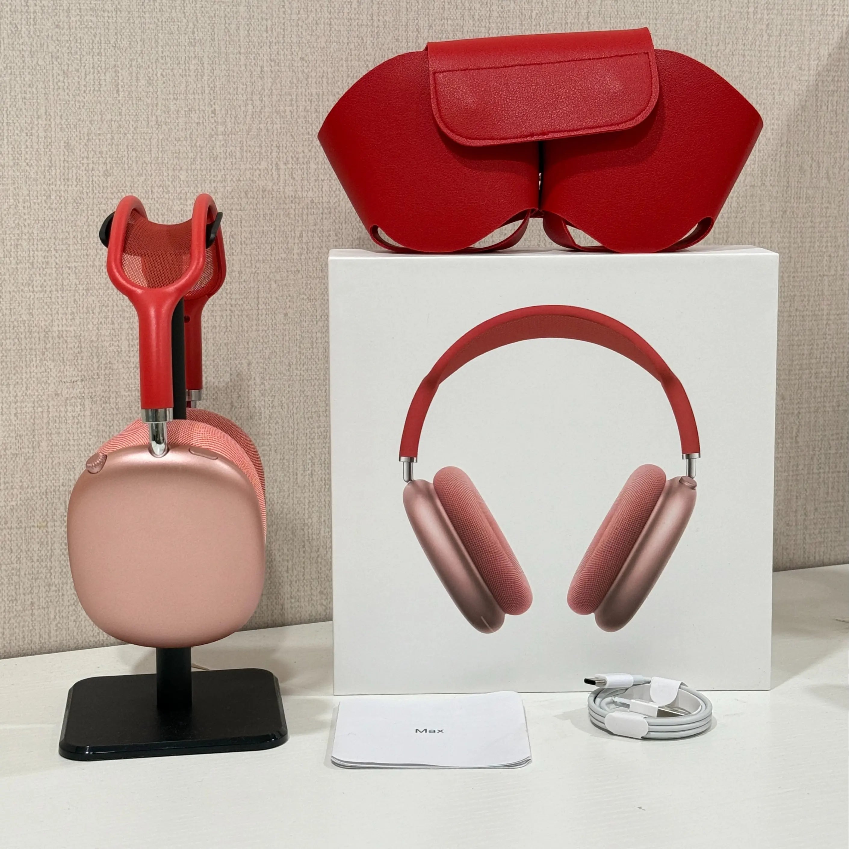 Premium MAXPRO5 Over-Ear Bluetooth Headphones with Magnetic Detachable Ear Cups, Luxurious Comfort Fit, Hi-Fi Audio Quality, Noise Isolation, Complete Kit with Protective Leather Case and Type-C Charging Cable, Stylish Headset for Travel and Vlogging